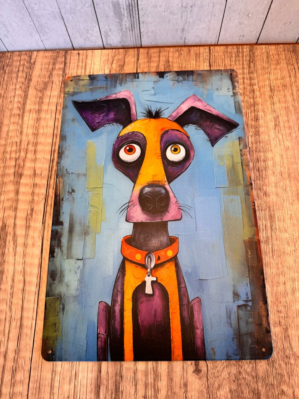 Cute Dog Metal Sign Dog Lover Gift Decor Gift Idea Rescue Hound Dog NEW!